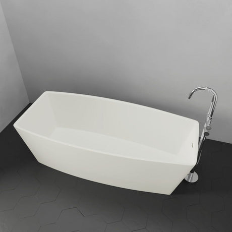 71" Morley Solid Surface Stone Resin Freestanding Bathtub