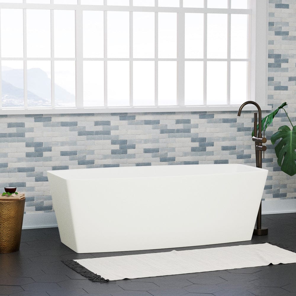 71" Morley Solid Surface Stone Resin Freestanding Bathtub