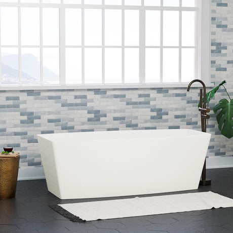 71" Morley Solid Surface Stone Resin Freestanding Bathtub