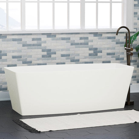 71" Morley Solid Surface Stone Resin Freestanding Bathtub