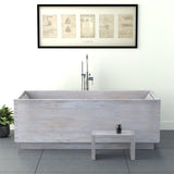71" Venator Handcrafted Natural Wood Tub