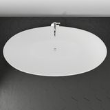 71" Winston Solid Surface Stone Resin Freestanding Bathtub