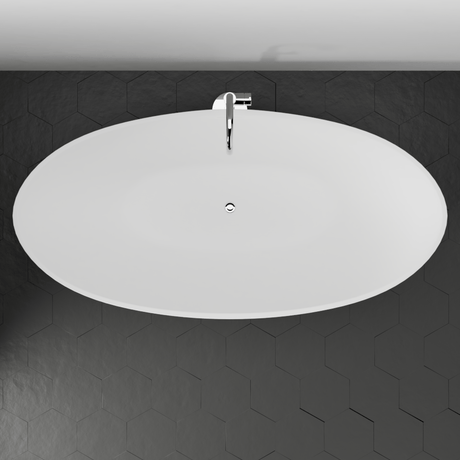 71" Winston Solid Surface Stone Resin Freestanding Bathtub