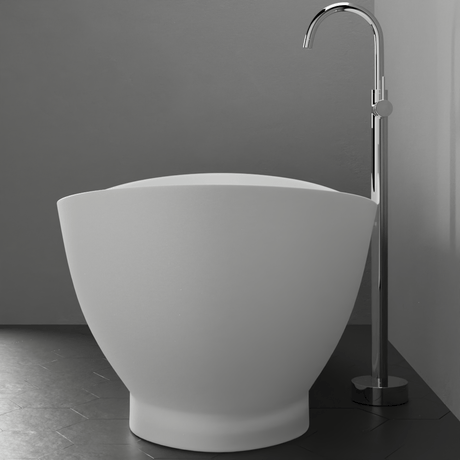 71" Winston Solid Surface Stone Resin Freestanding Bathtub