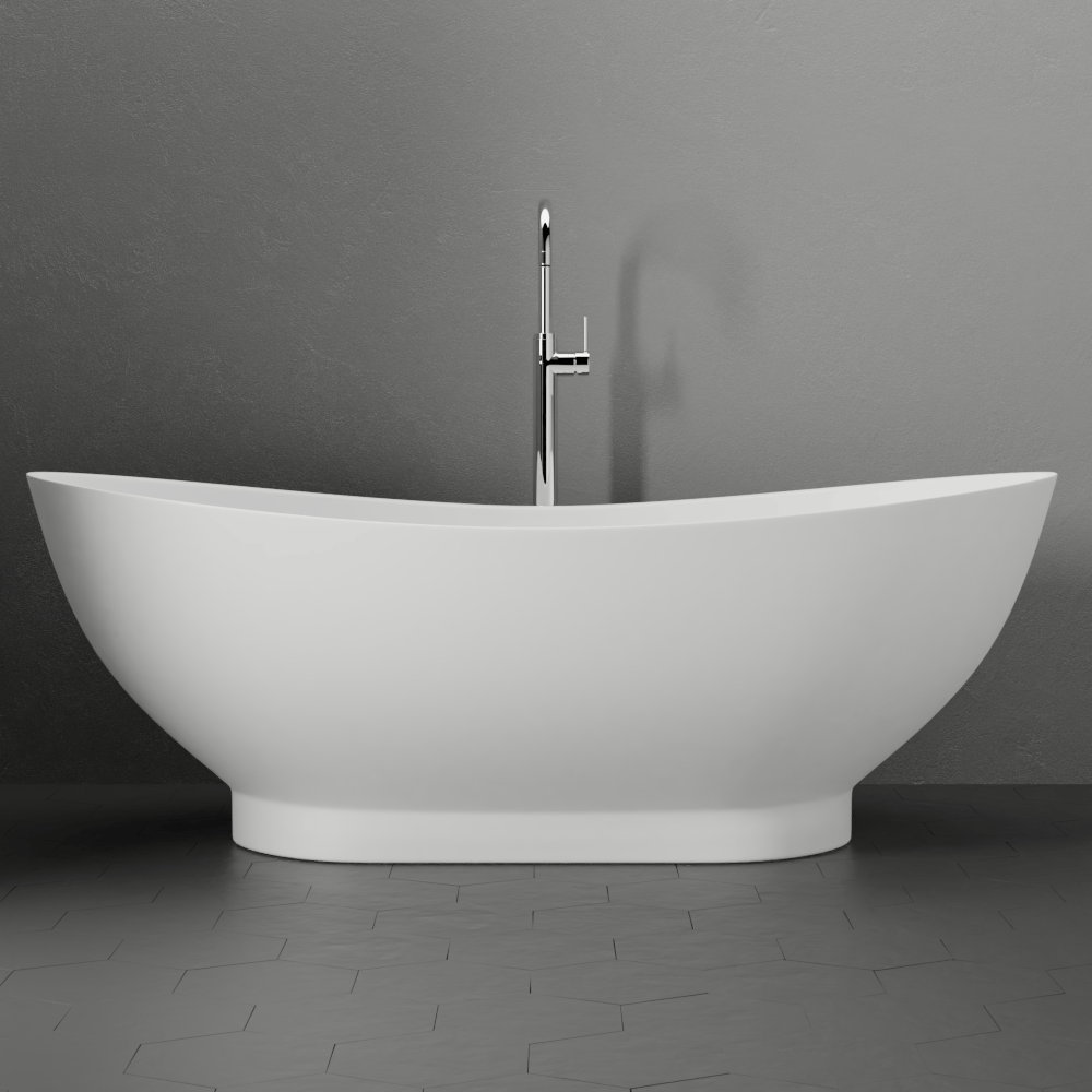 71" Winston Solid Surface Stone Resin Freestanding Bathtub