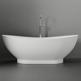 71" Winston Solid Surface Stone Resin Freestanding Bathtub with Air Jets