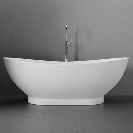 71" Winston Solid Surface Stone Resin Freestanding Bathtub with Air Jets