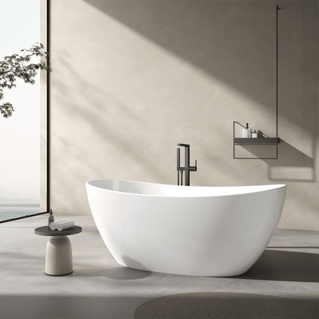 72" Bandon Solid Surface Stone Resin Freestanding Tub - Matte