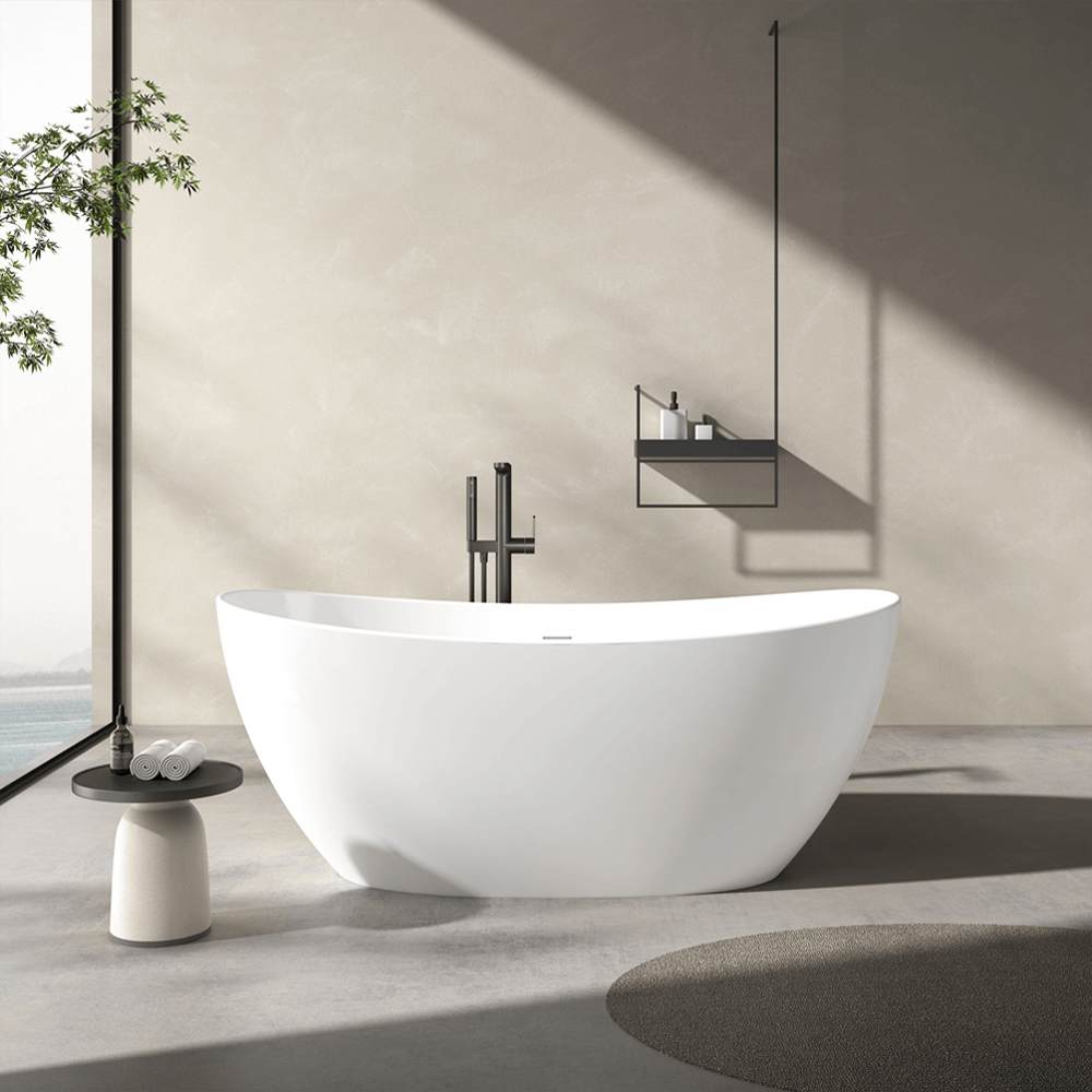 72" Bandon Solid Surface Stone Resin Freestanding Tub - Matte