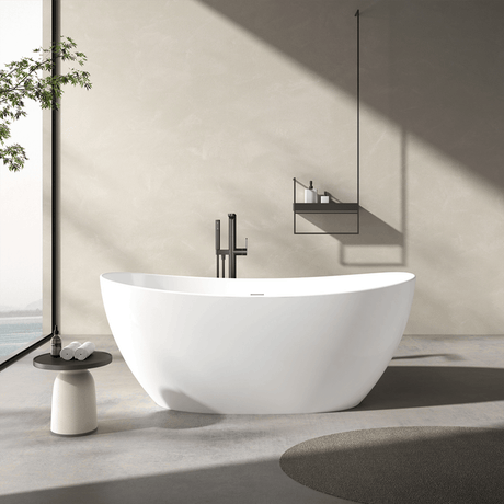 72" Bandon Solid Surface Stone Resin Freestanding Tub - Matte