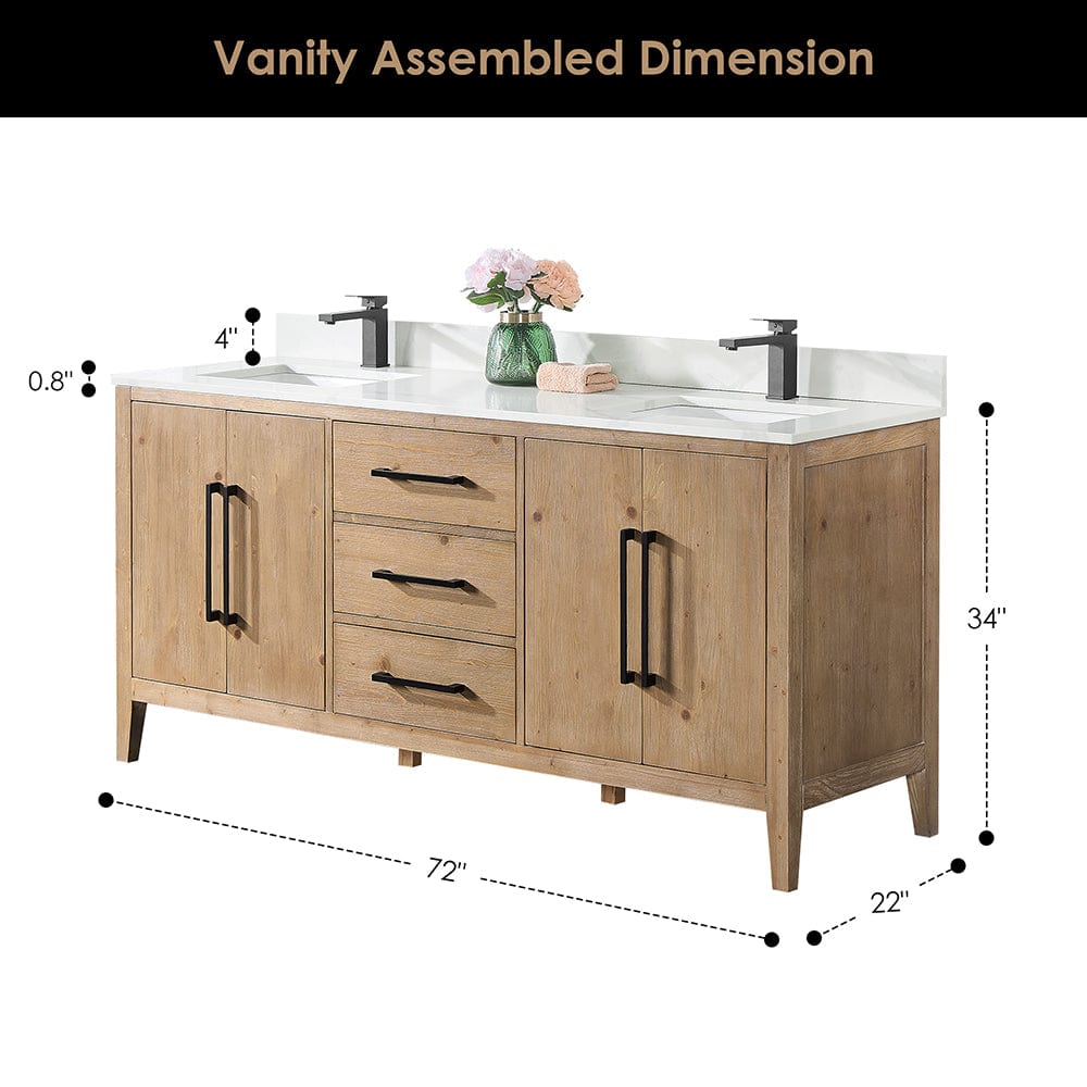 72" Belvedere Single Vanity for Undermount Sink