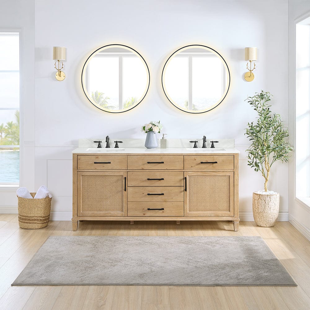 72" Catalpa Single Bathroom Vanity - Weathered Fir