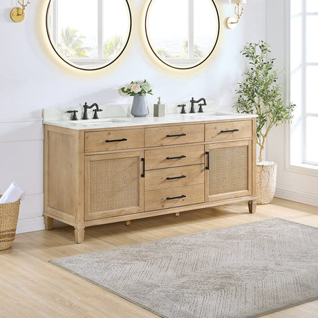 72" Catalpa Single Bathroom Vanity - Weathered Fir