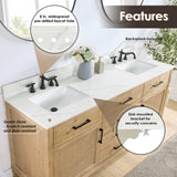 72" Catalpa Single Bathroom Vanity - Weathered Fir
