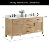72" Catalpa Single Bathroom Vanity - Weathered Fir
