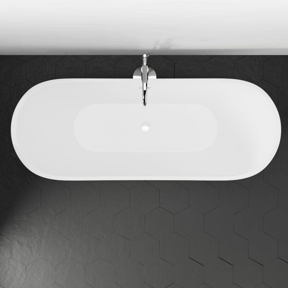 72" Crofton Acrylic Double-Slipper Freestanding Tub with Insulation