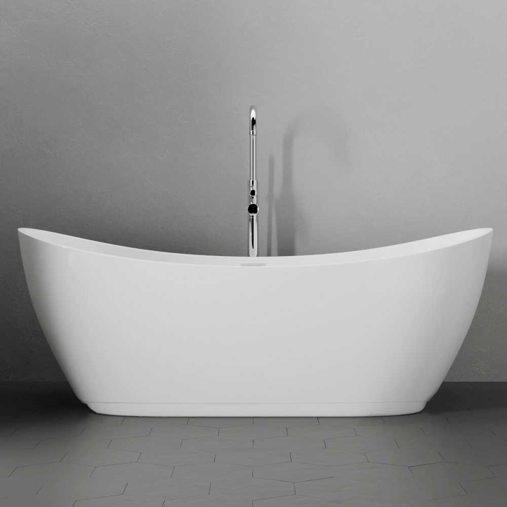 72" Crofton Acrylic Double-Slipper Freestanding Tub with Insulation
