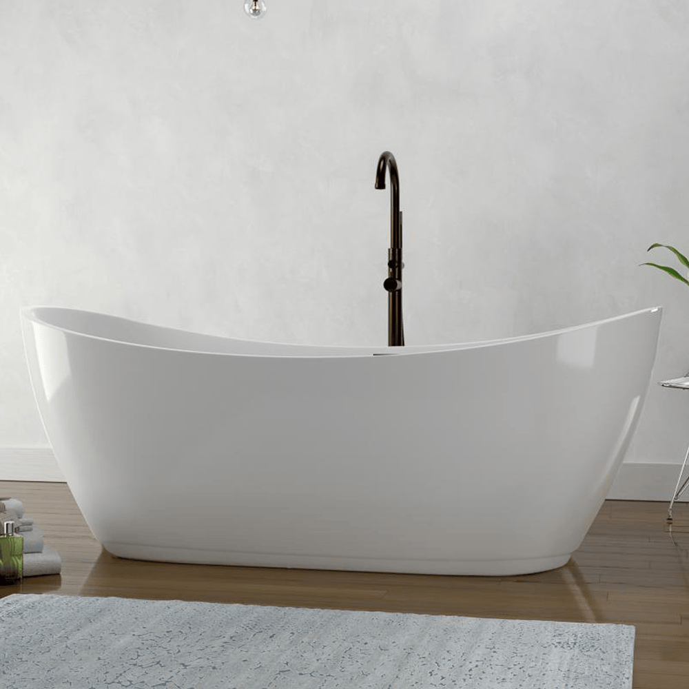 72" Crofton Acrylic Double-Slipper Freestanding Tub with Insulation