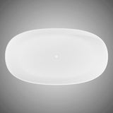 72" Extra Wide Bandon Solid Surface Stone Resin Freestanding Double-Slipper Bathtub