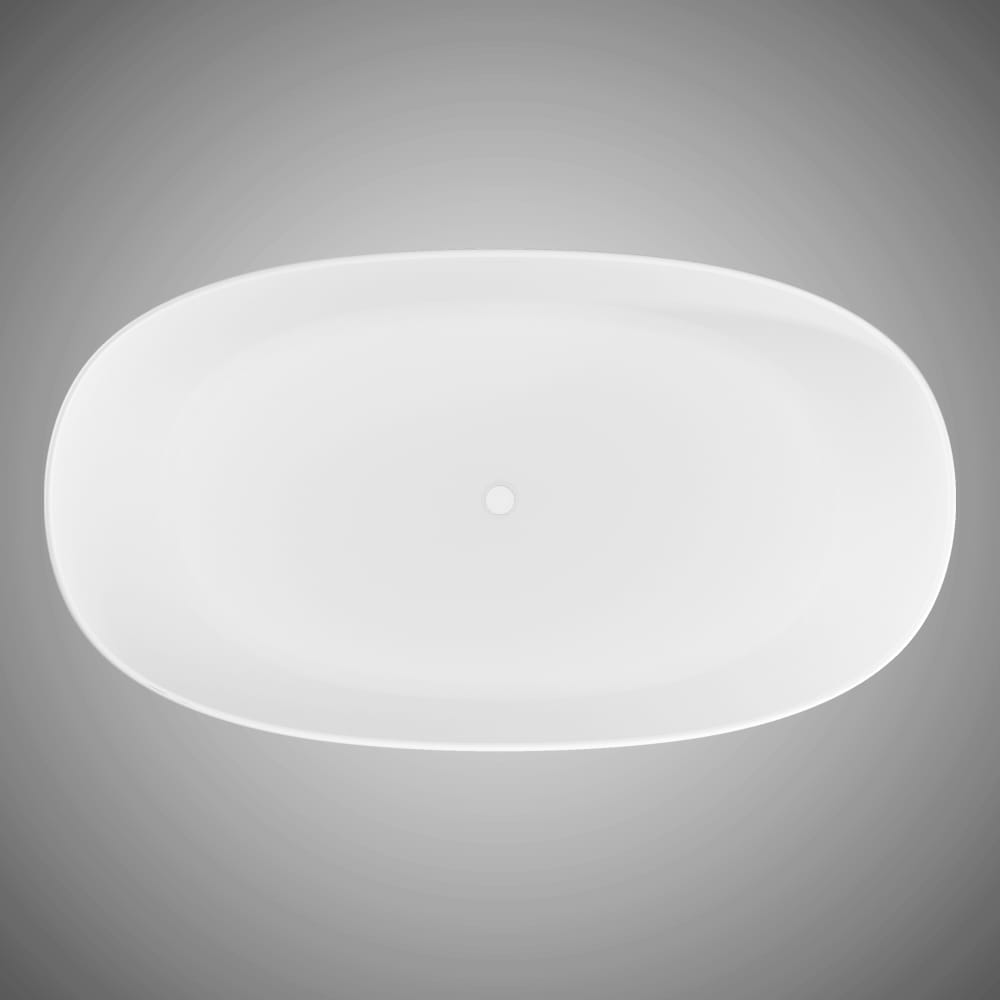 72 Extra Wide Bandon Solid Surface Stone Resin Freestanding Double-Slipper Bathtub