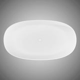 72 Extra Wide Bandon Solid Surface Stone Resin Freestanding Double-Slipper Bathtub