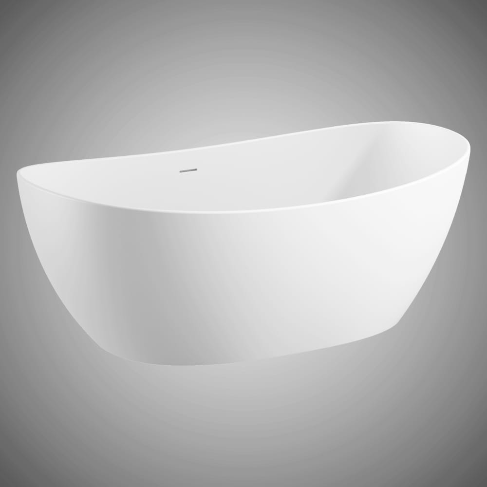 72 Extra Wide Bandon Solid Surface Stone Resin Freestanding Double-Slipper Bathtub