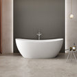 72 Extra Wide Bandon Solid Surface Stone Resin Freestanding Double-Slipper Bathtub