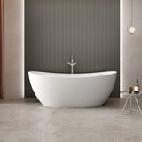 72 Extra Wide Bandon Solid Surface Stone Resin Freestanding Double-Slipper Bathtub