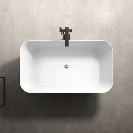 72" Extra Wide Bazel Solid Surface Stone Resin Freestanding Tub - Matte