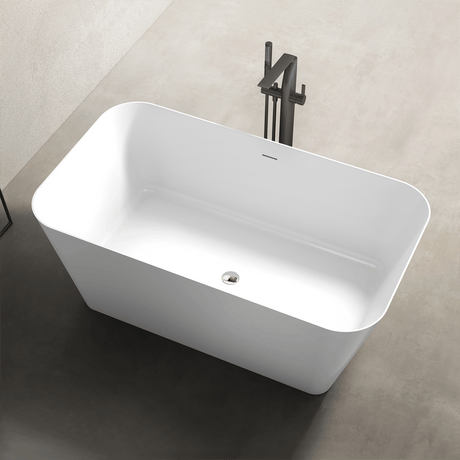 72" Extra Wide Bazel Solid Surface Stone Resin Freestanding Tub - Matte