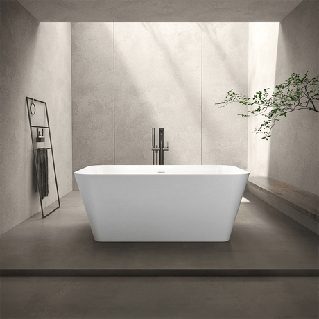 72" Extra Wide Bazel Solid Surface Stone Resin Freestanding Tub - Matte