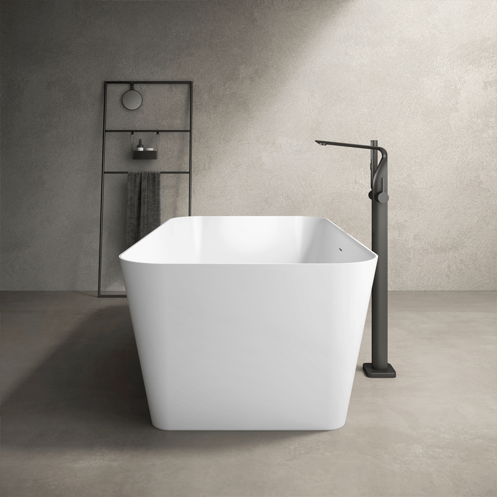 72" Extra Wide Bazel Solid Surface Stone Resin Freestanding Tub - Matte