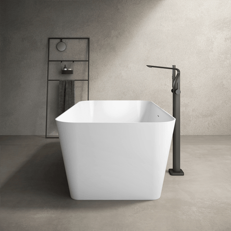 72" Extra Wide Bazel Solid Surface Stone Resin Freestanding Tub - Matte