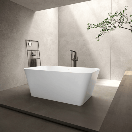 72" Extra Wide Bazel Solid Surface Stone Resin Freestanding Tub - Matte