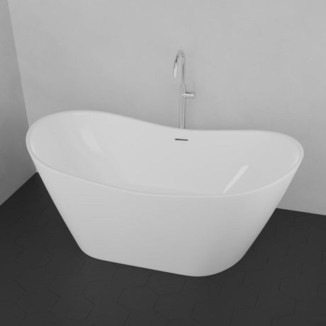 72" Extra Wide Crofton Acrylic Double-Slipper Freestanding Tub with Air Jets and Insulation