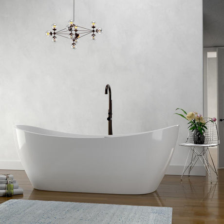 72" Extra Wide Crofton Acrylic Double-Slipper Freestanding Tub with Insulation