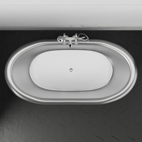 72" Findley Copper Double-Slipper Roll-Top Pedestal Tub - Nickel Interior