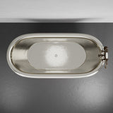 72" Forhaster Antique Copper Clawfoot Double-Slipper Tub - Nickel Interior