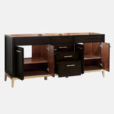 72" Forney Double Vanity for Rectangular Undermount Sinks - Dark Chocolate