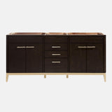 72" Forney Double Vanity for Rectangular Undermount Sinks - Dark Chocolate