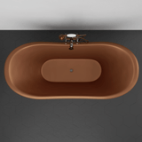 72" Gardena Copper Double-Slipper Roll-Top Pedestal Tub