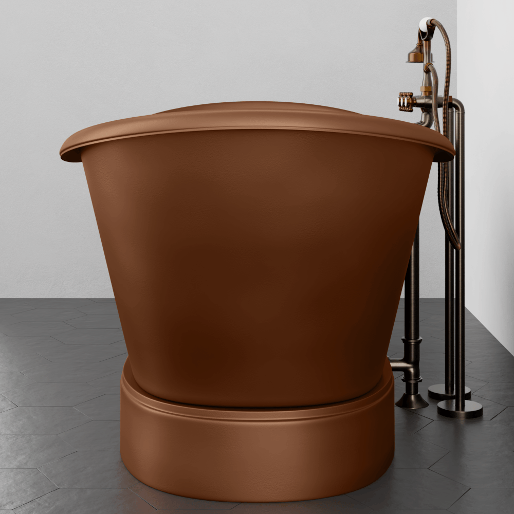 72" Gardena Copper Double-Slipper Roll-Top Pedestal Tub