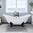 72" Hardin Cast Iron  Double-Slipper Clawfoot Tub