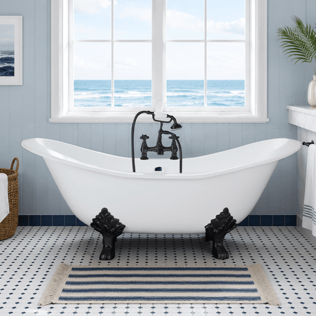 72" Hardin Cast Iron  Double-Slipper Clawfoot Tub