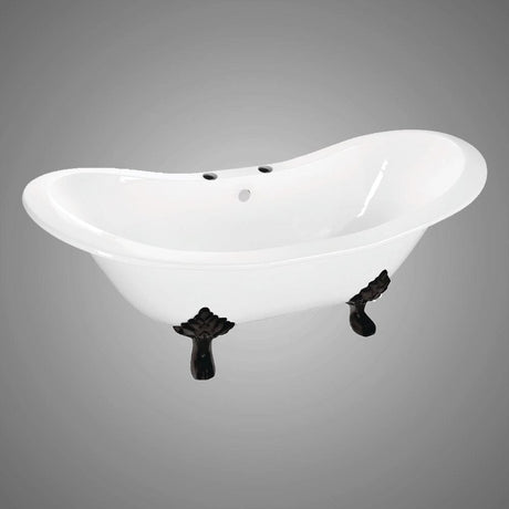72" Hardin Cast Iron  Double-Slipper Clawfoot Tub
