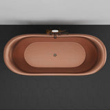 72" Hayward Hammered Copper Double Slipper Pedestal Tub with Copper Rivets