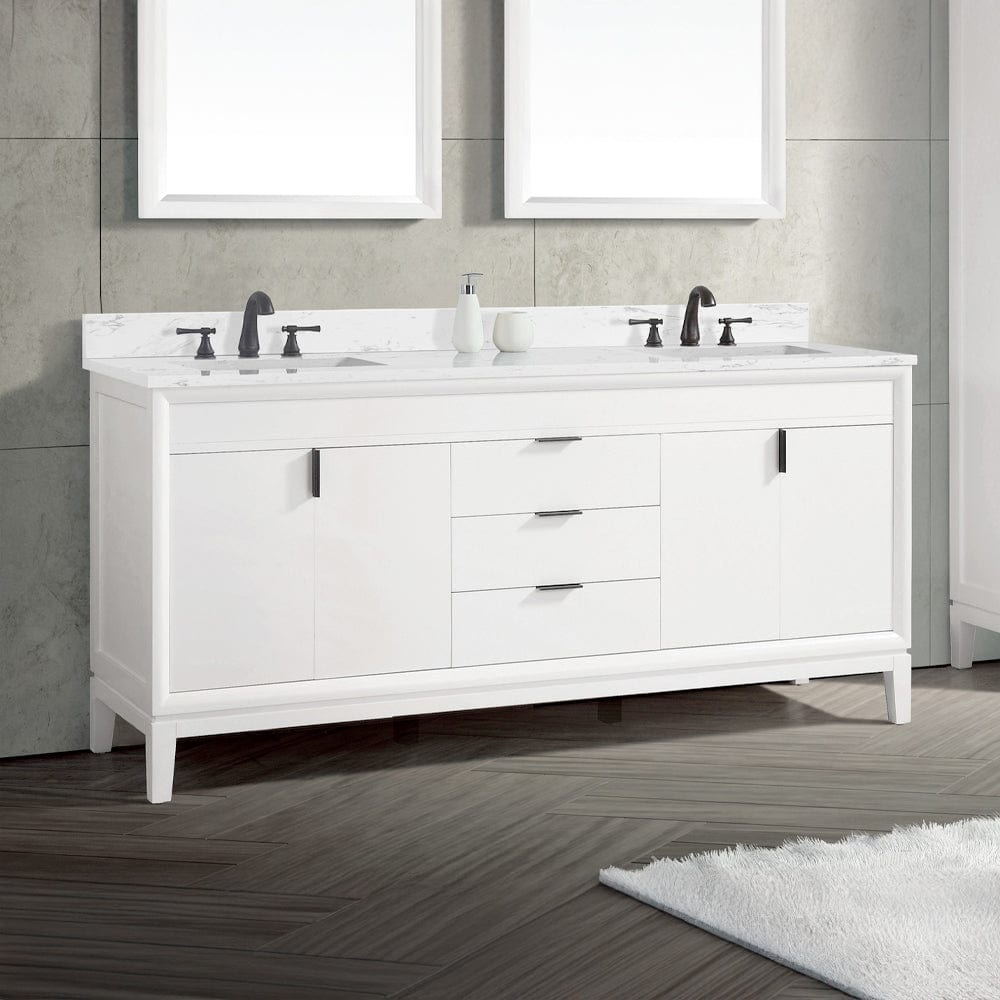 72" Heppener Double Vanity for Rectangular Undermount Sinks
