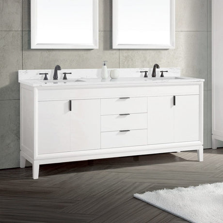 72" Heppener Double Vanity for Rectangular Undermount Sinks