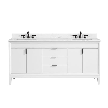 72" Heppener Double Vanity for Rectangular Undermount Sinks