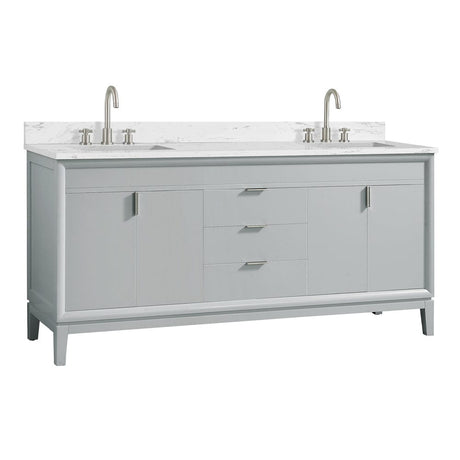 72" Heppener Double Vanity for Rectangular Undermount Sinks
